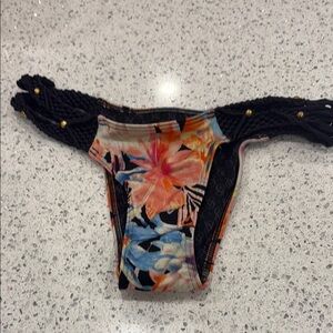 XS in size , Victoria Secret, Floral Bikini Bottom - Black and Multicolor